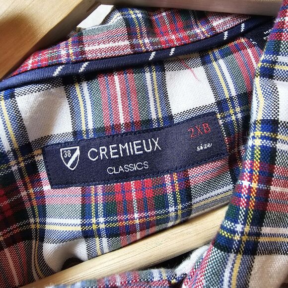 Cremieux Classics Mens Buttondown Shirt Red Blue Green Plaid Tartan 2XB Big 2X - Picture 5 of 11
